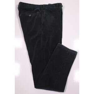 Germano Navy Blue Slim Fit Cotton Corduroy Flat Front Pants Trousers 36x35